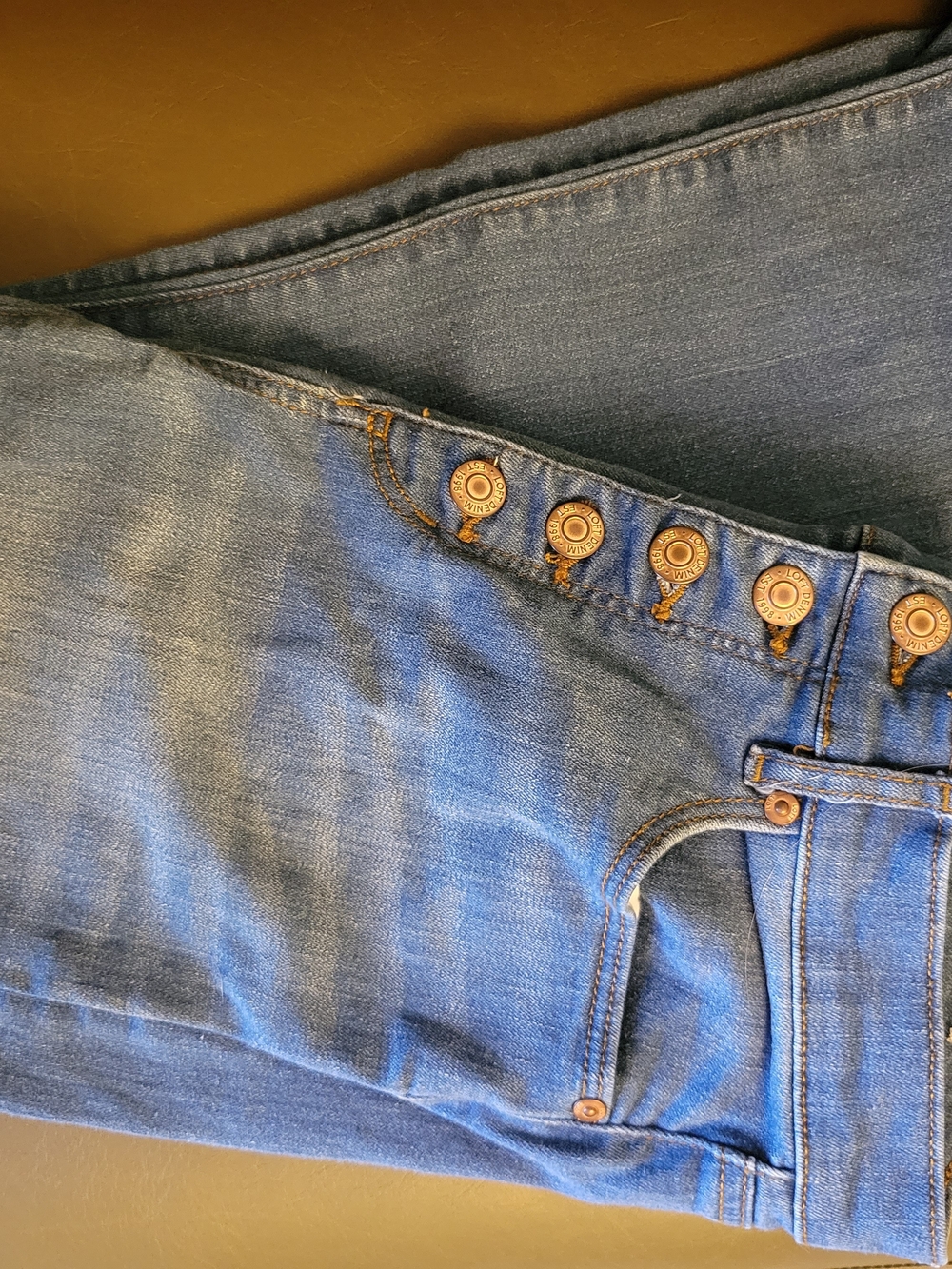 LOFT Blue Ankle Crop Button-Fly Jeans
